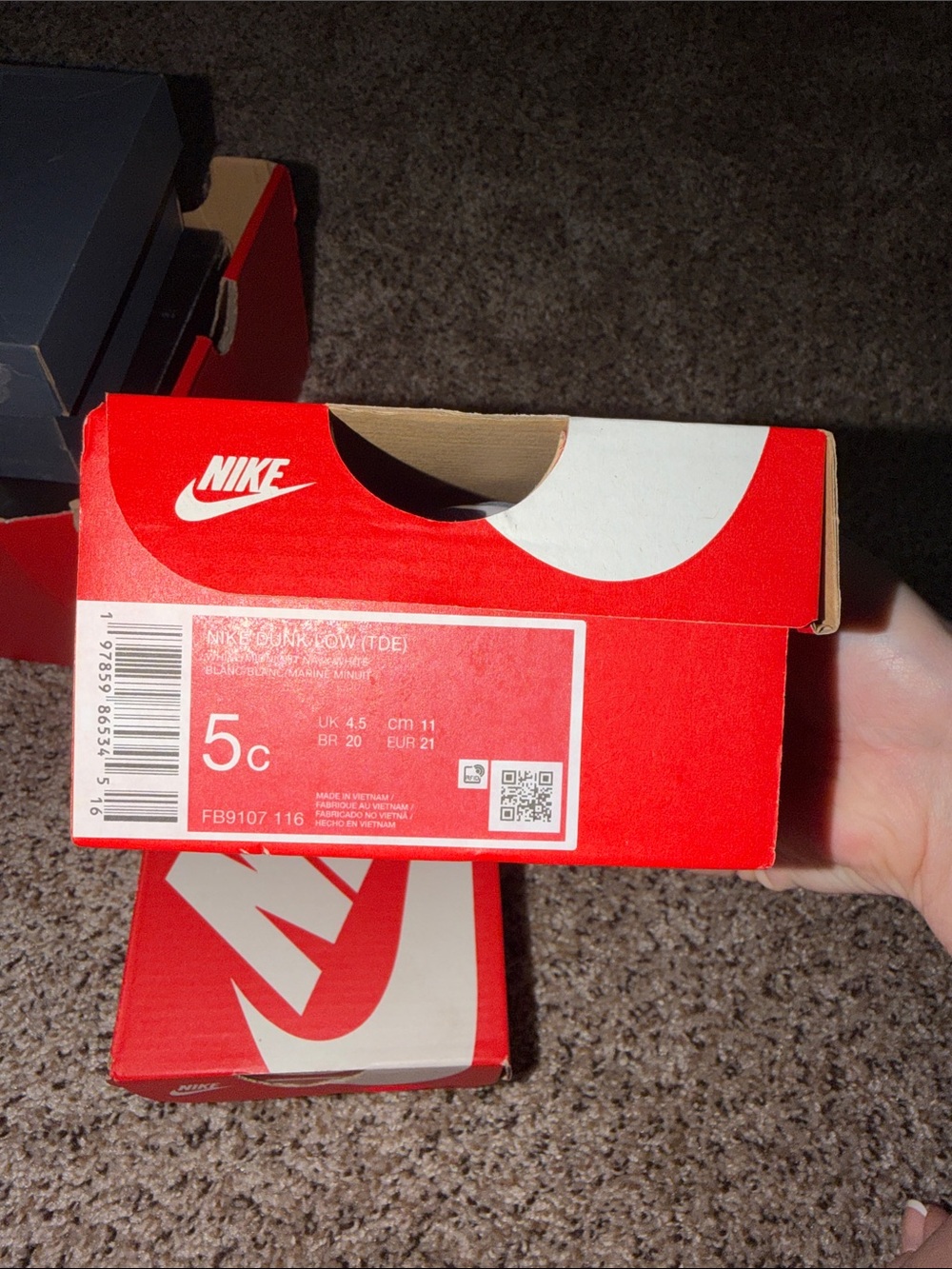 Nike Kids Dunk Low Box White/Navy/Green